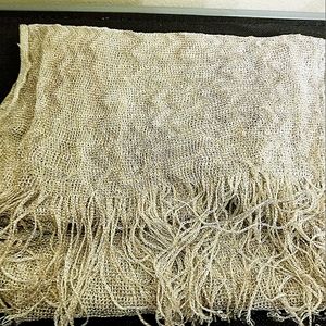 SOLD - Silver & Gold Tassel Scarf